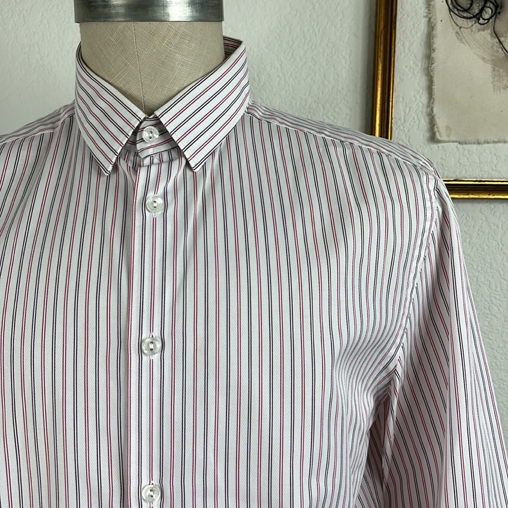 Versace Collection Striped Button Down Embroidere… - image 1